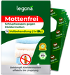 Verpackung von "Legona Mottenfrei" mit Schlupfwespen gegen Kleidermotten und Hinweis auf Vollbehandlung mit fünf Anwendungen