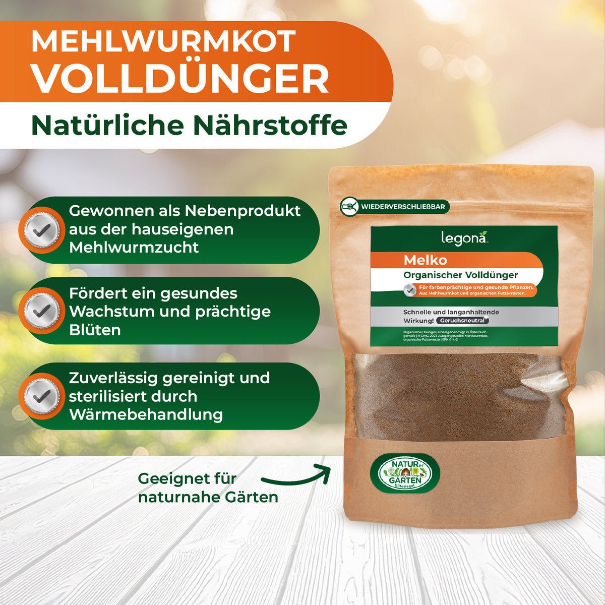 Melko - Organischer Mehlwurmkotdünger für Garten & Pflanzen